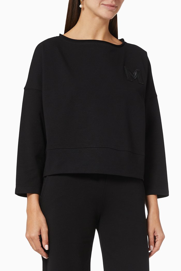 

Assisi Sweatshirt in Cotton Jersey, Black