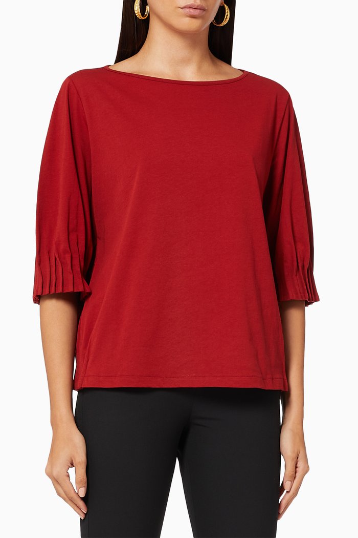 

Florida Top with Pleated Cuffs, Red