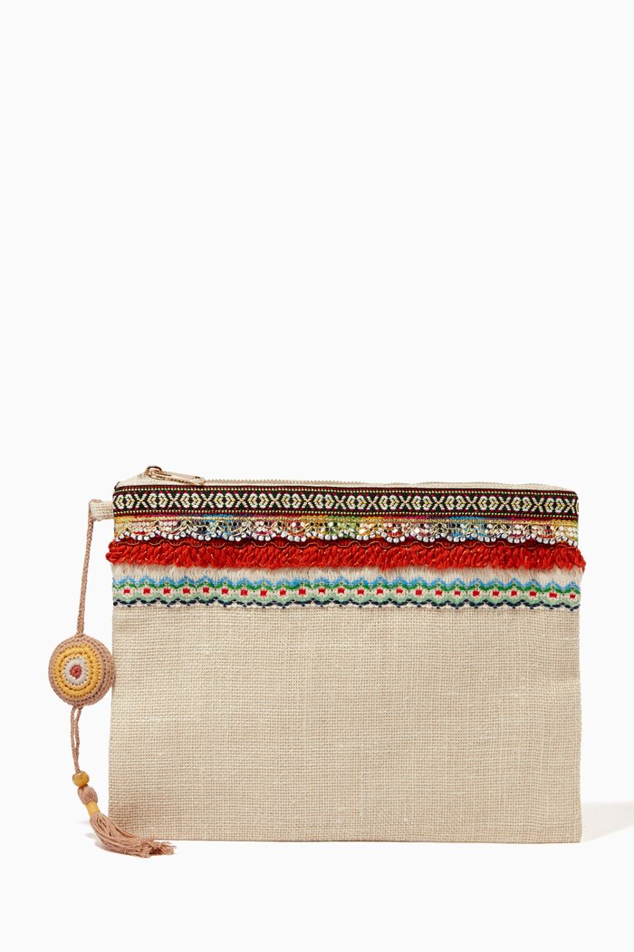 

Ibiza Clutch in Natural Jute, Neutral