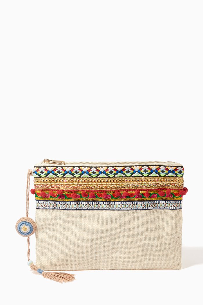 

Bali Clutch in Natural Jute, Neutral