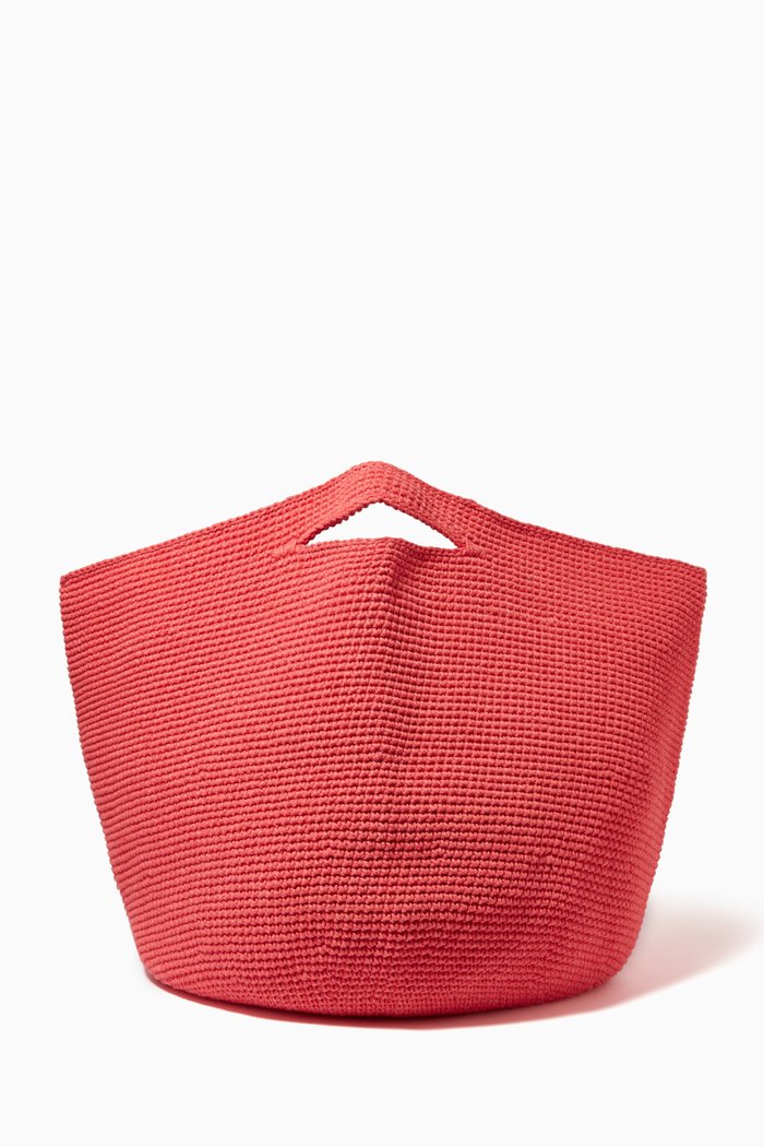 

Ball XL Tote Bag in Cotton Crochet, Pink