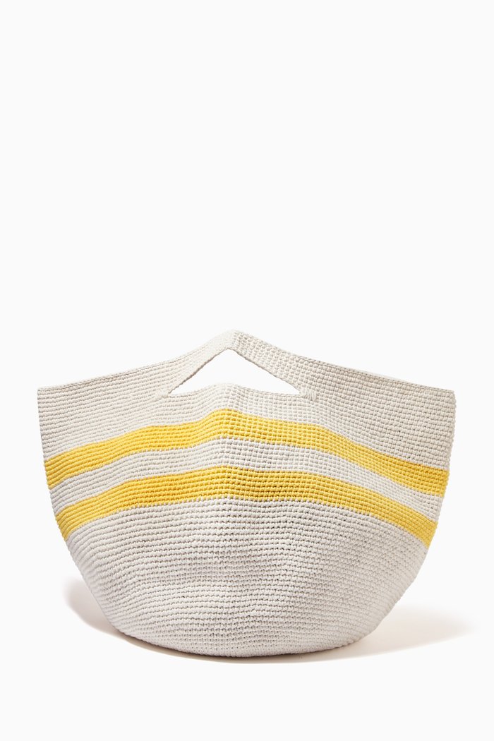 

Ball XL Tote Bag in Cotton Crochet, Yellow