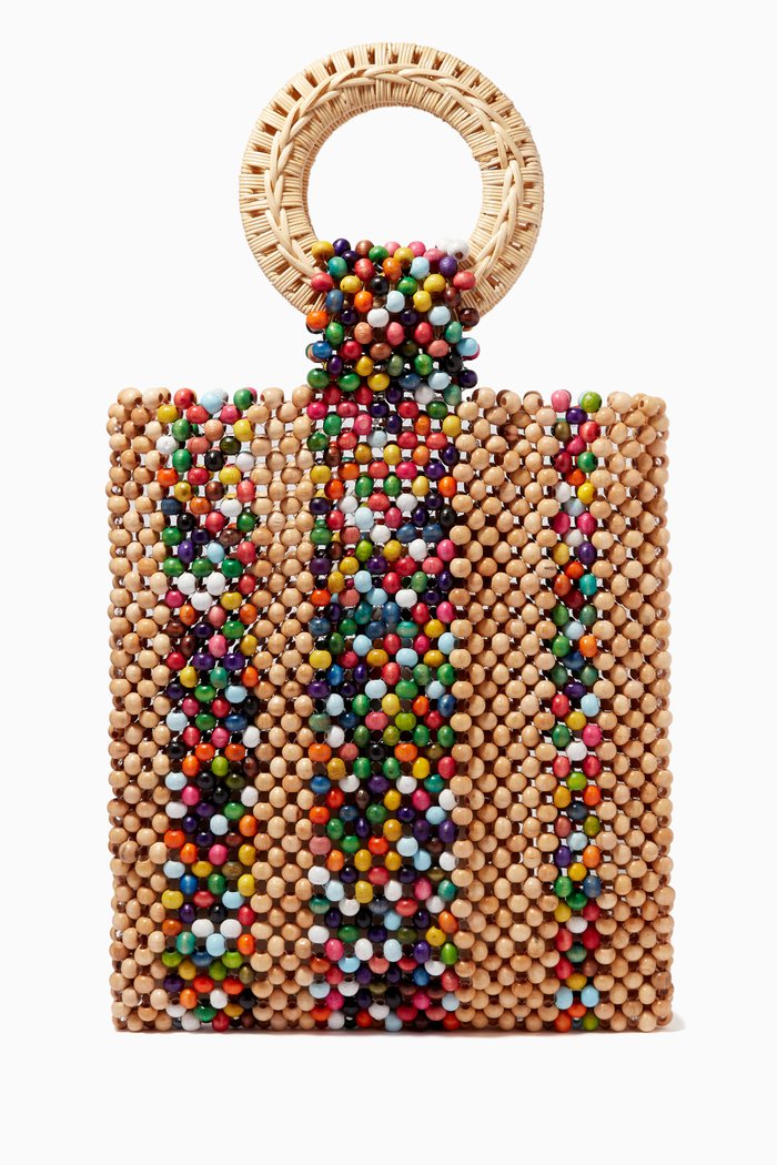 

Rainbow Bead Bag in Wood, Neutral