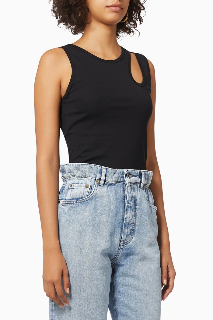 

Tear Drop Jersey Tank, Black