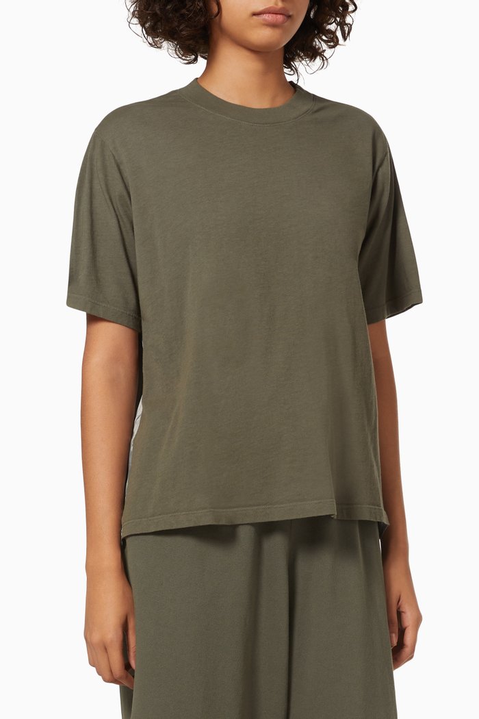 

Stripe Panel Top in Cotton, Green