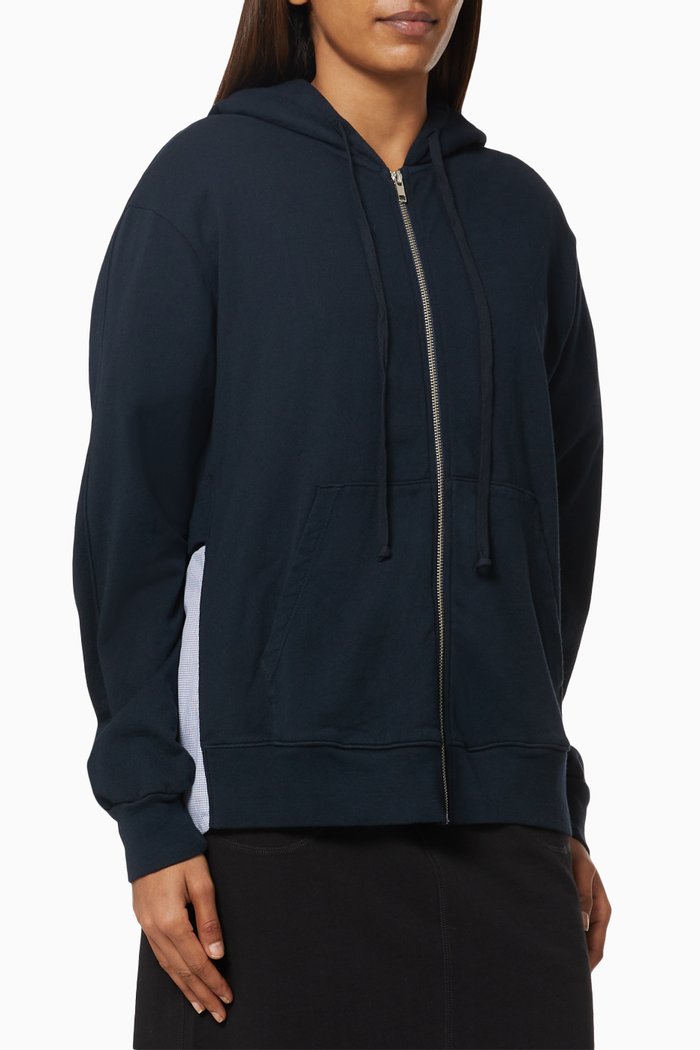 

Layered Hoodie in Cotton, Blue