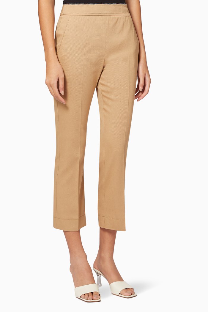 Serva Pants in Textured Fabric, Brown
