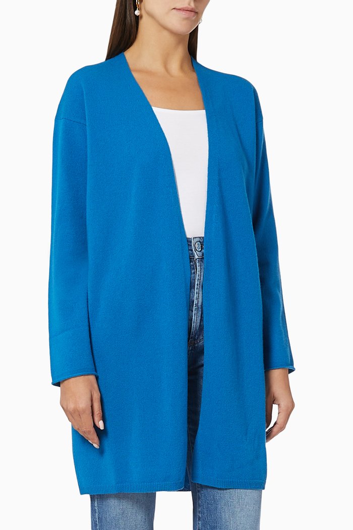 Bombo Cardigan in Wool Cashmere Knit, Blue