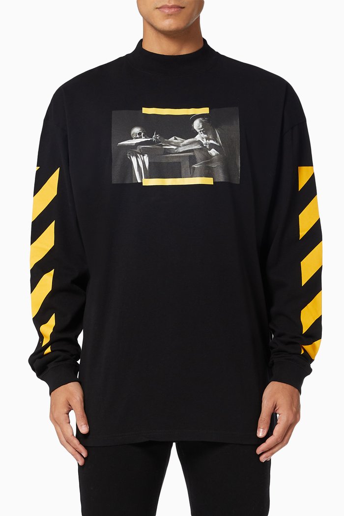 

Caravaggio Painting Oversized T-shirt in Cotton Jersey, Black
