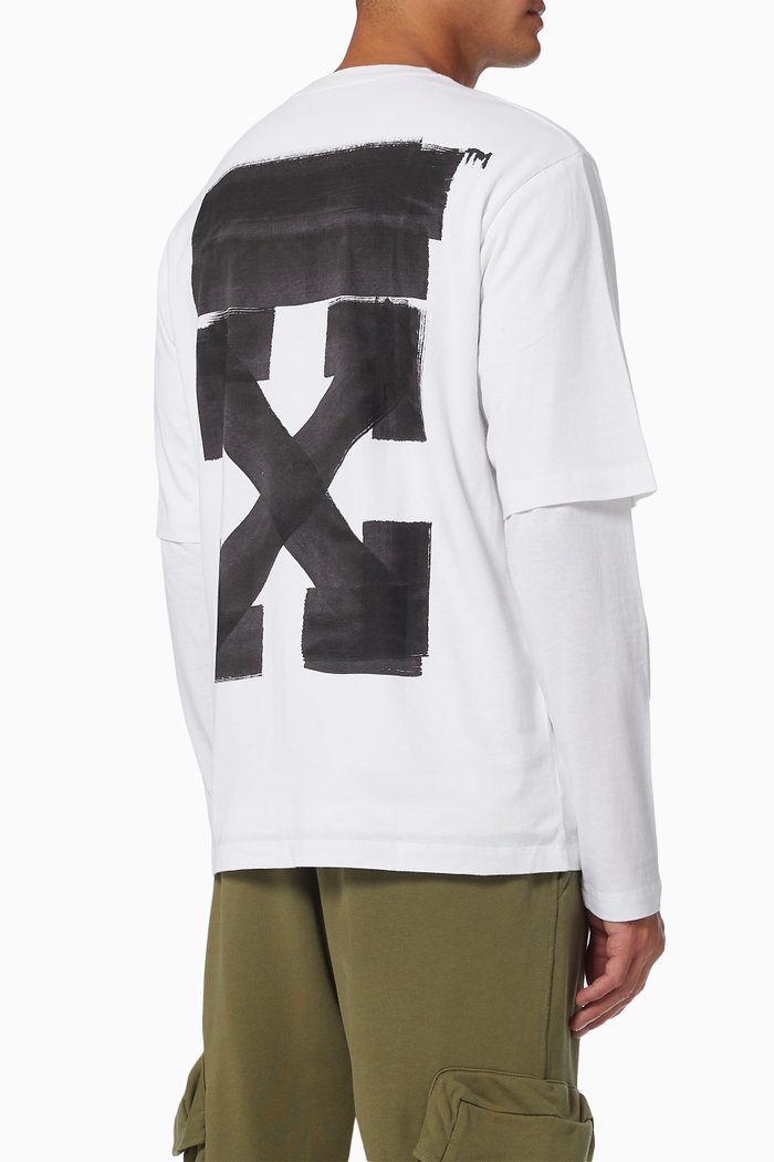 

Jumbo Marker Arrows T-shirt in Cotton Jersey, White