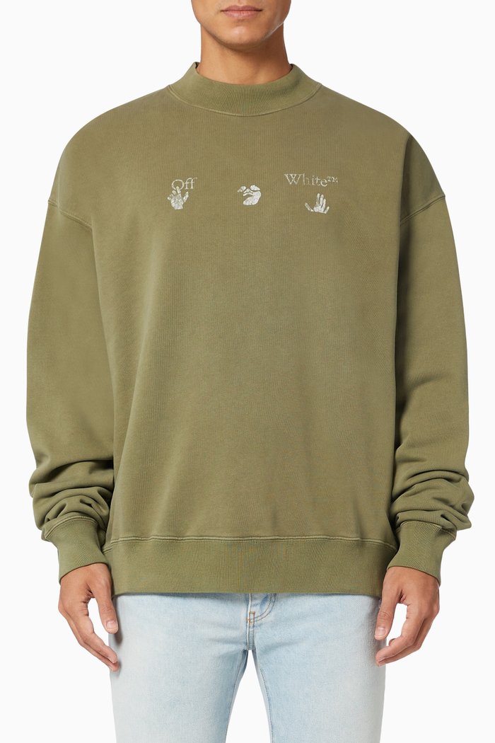 

Logo Oversized Sweatshirt in Cotton Jersey, Green