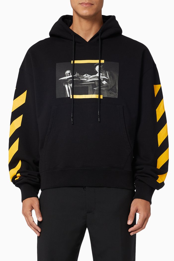 

Caravaggio Painting Oversized Hoodie in Cotton Jersey, Black