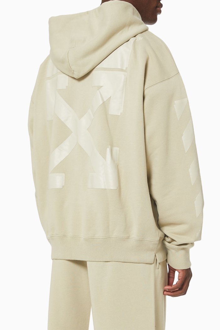 

Rubber Arrows Hoodie in Cotton Terry, Neutral
