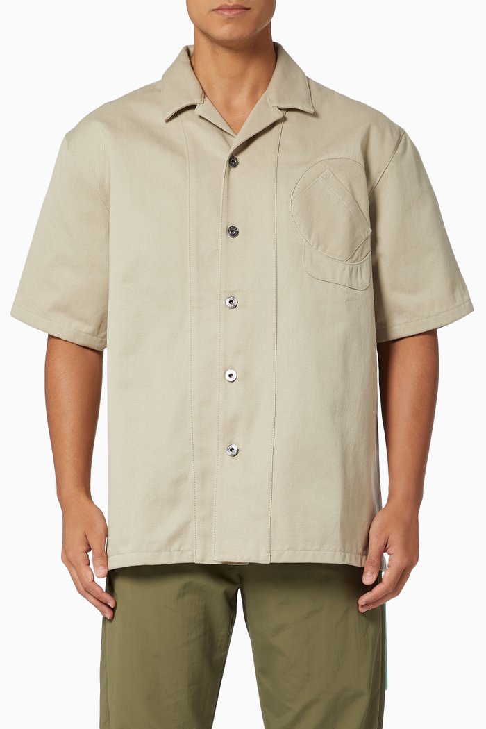 Twist Holiday Shirt in Cotton Drill, Neutral