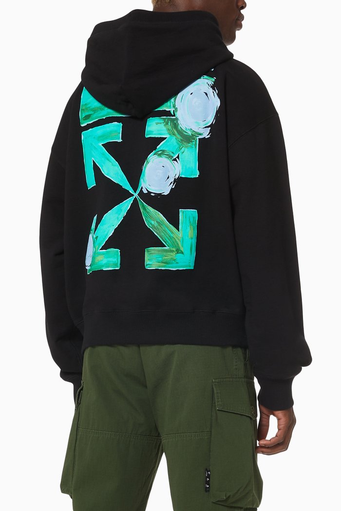 

Tornado Arrows Hoodie in Cotton Terry, Black