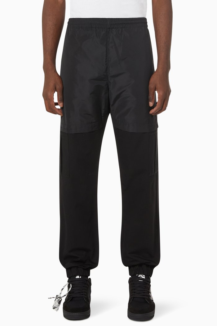 

Hybrid Cargo Pants in Technical Fabric & Cotton Terry, Black