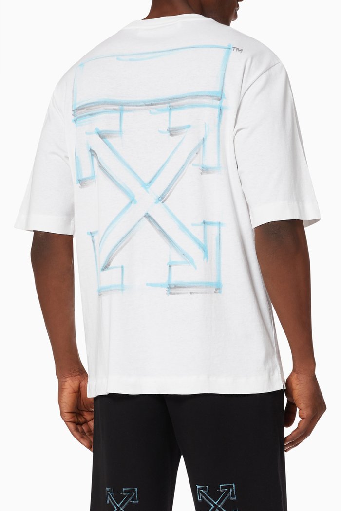 Marker Arrows T-shirt in Cotton Jersey, White