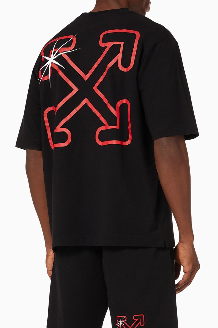 

Starred Arrows T-shirt in Cotton Jersey, Black