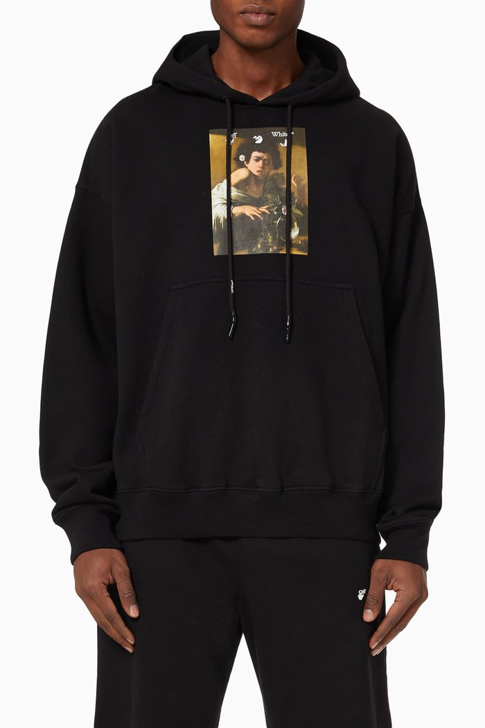 

Caravaggio Boy Hoodie in Cotton Terry, Black