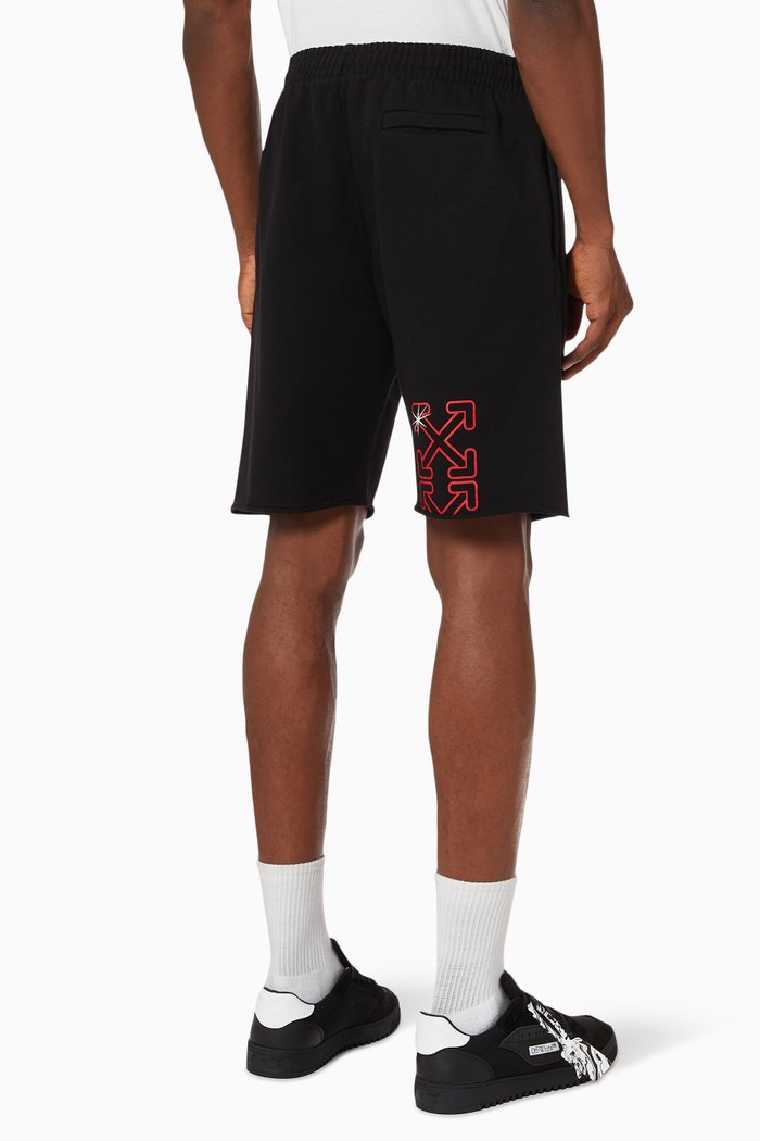 

Starred Arrows Sweatshorts in Cotton Terry, Black