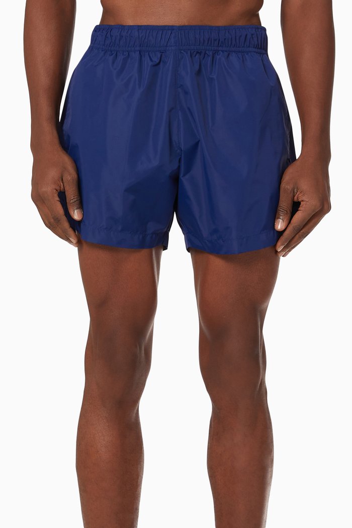 Logo Swim Shorts in Technical Fabric, Blue