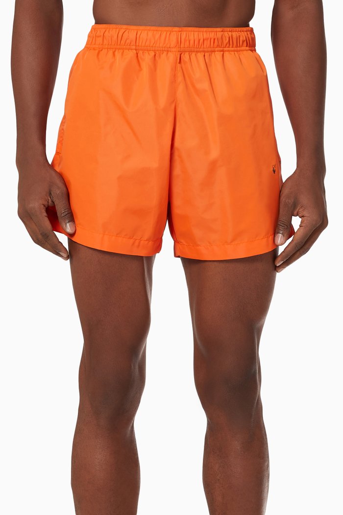 

Diagonal Swim Shorts in Technical Fabric, Orange