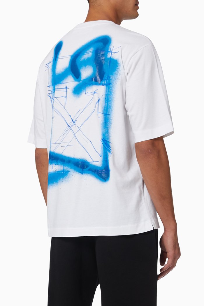 

Spray Marker Arrows T-shirt in Cotton Jersey, White
