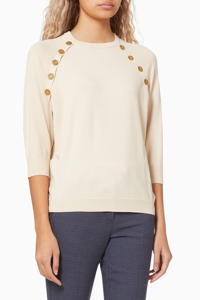 

Gaudio Sweater in Viscose Knit, Neutral