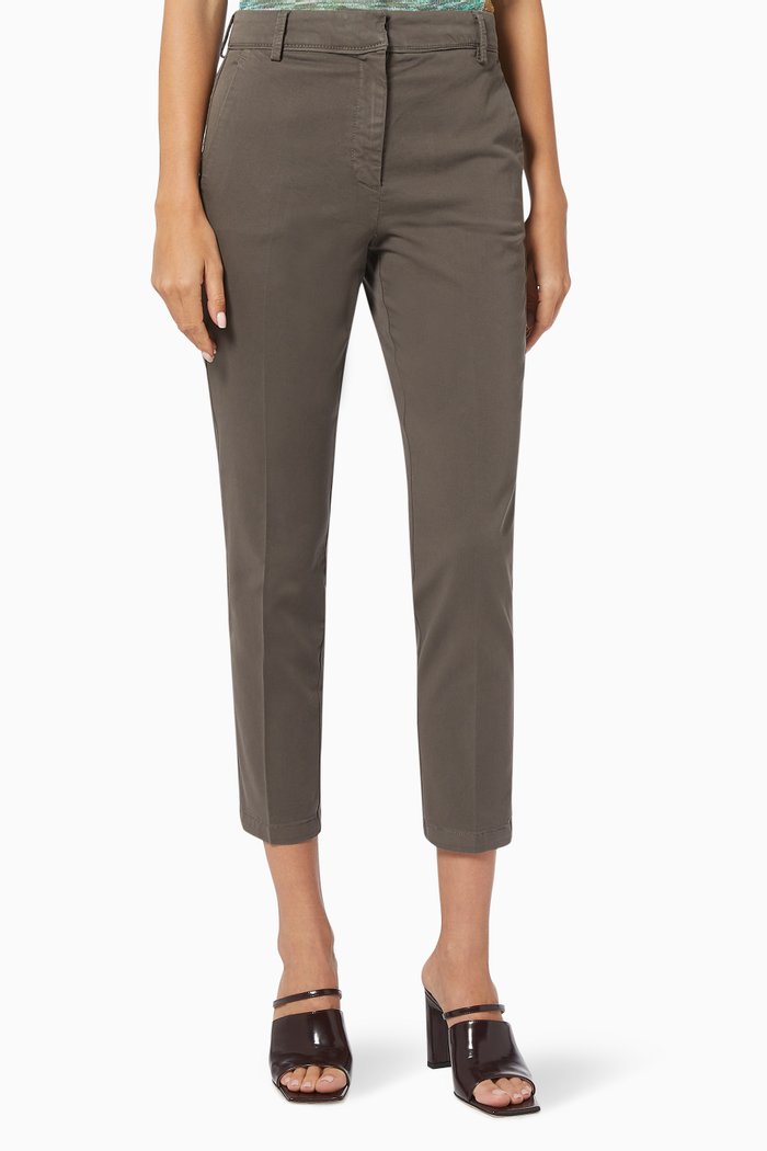 

Uvetta Pants in Stretch Cotton Gabardine, Brown