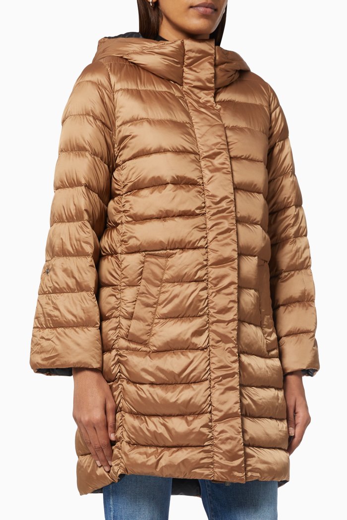 

Vespa Padded Overjacket in Satin Nylon, Brown