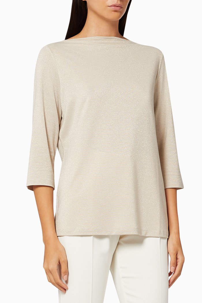 

Erio T-shirt in Lurex Viscose Jersey, Neutral