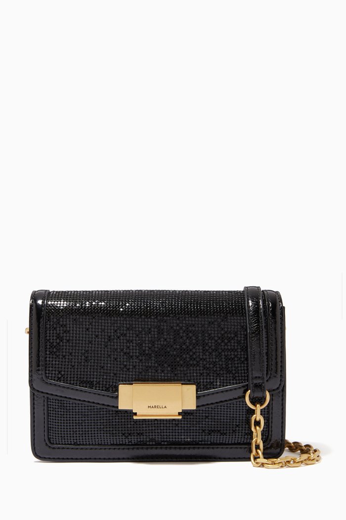 

Boston Bag in Metallic Knit, Black