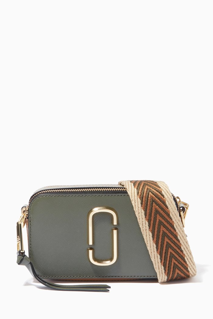 

Small Snapshot Camera Bag in Saffiano Leather, Green