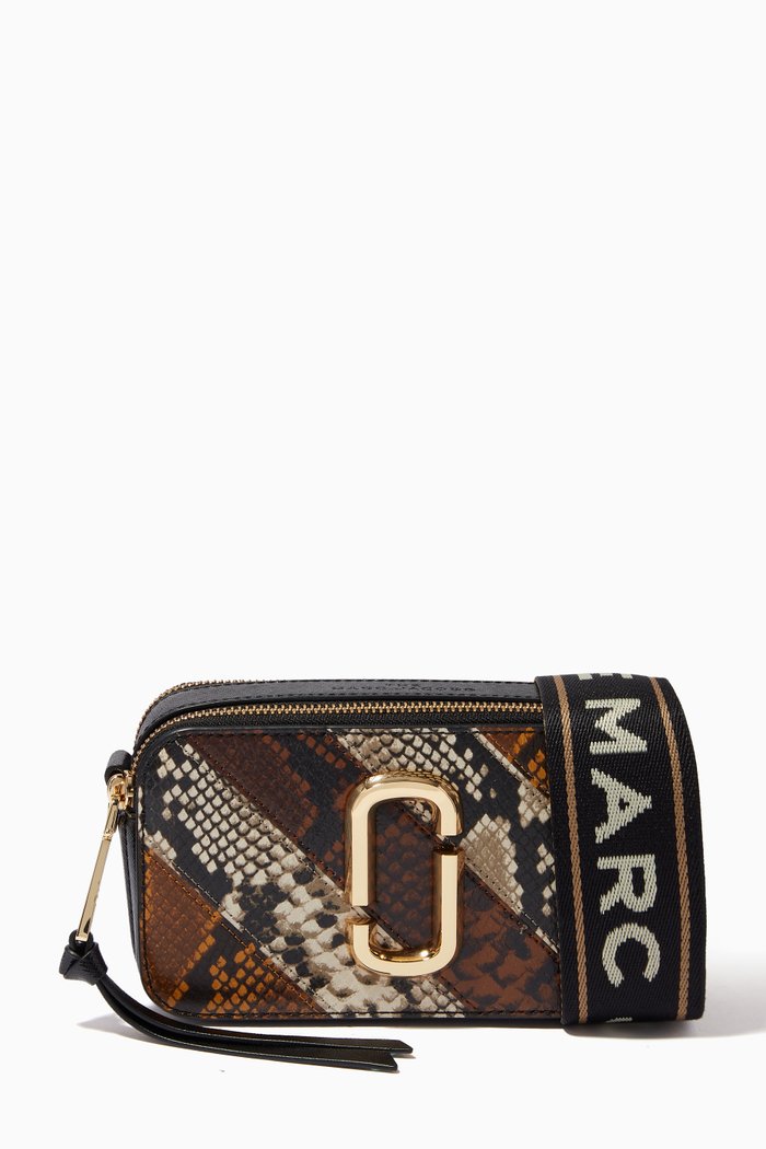 

Snapshot Camera Crossbody Bag in Snake-Print Leather, Multicolour
