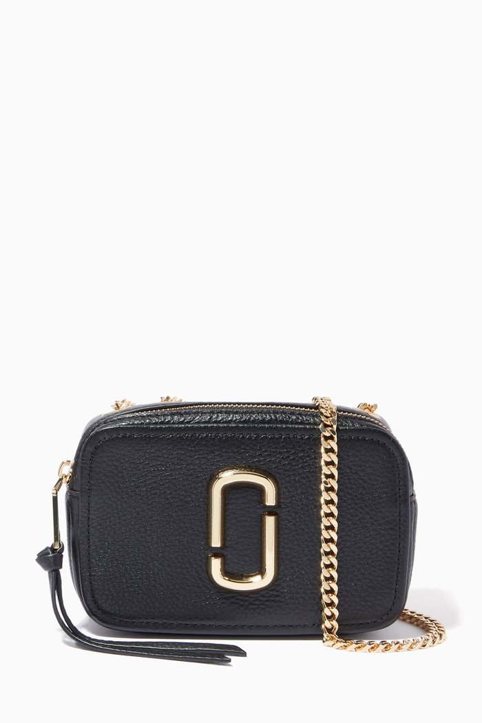 

The Glam Shot Crossbody Bag in Leather, Black