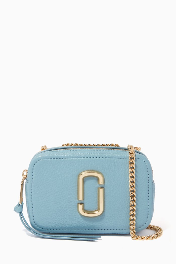 

The Glam Shot Crossbody Bag in Leather, Blue