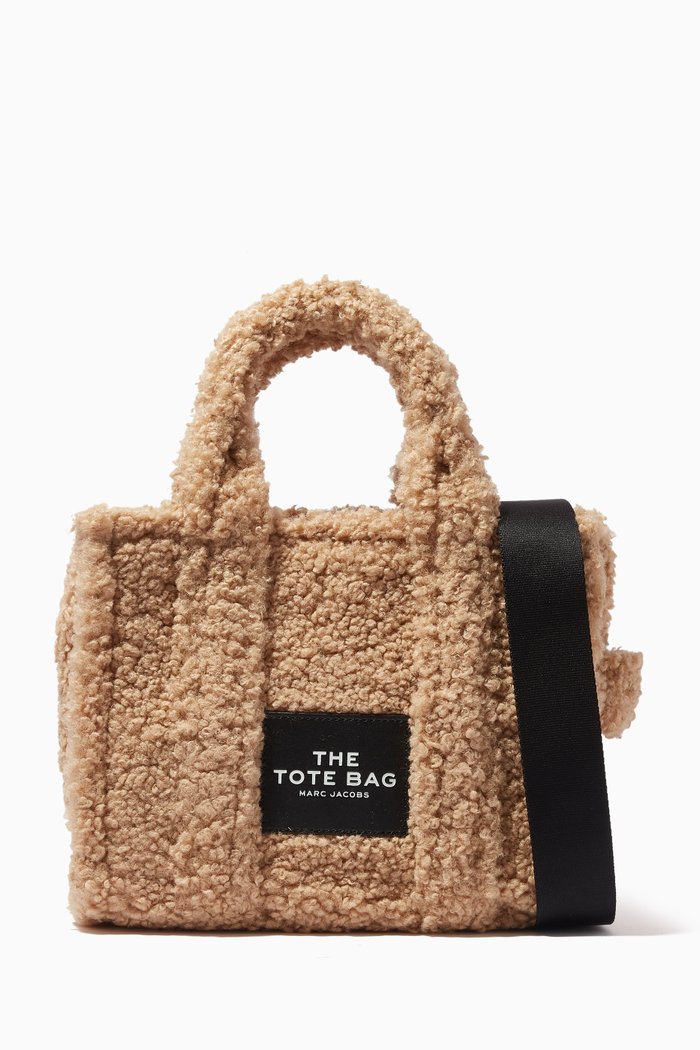 

Mini The Teddy Fluffy Tote Bag in Faux Shearling, Neutral