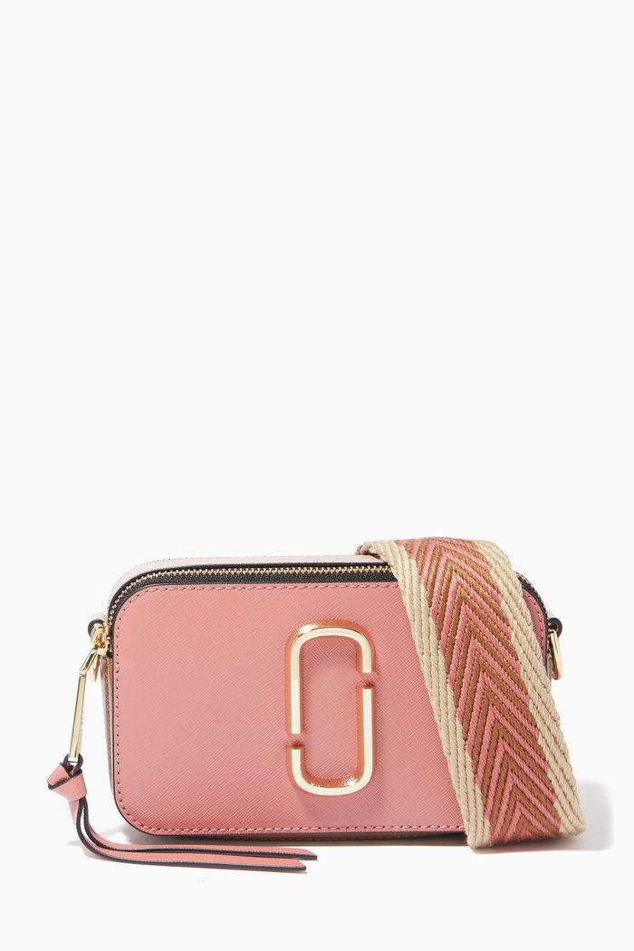 

Small Snapshot Camera Bag in Saffiano Leather, Pink