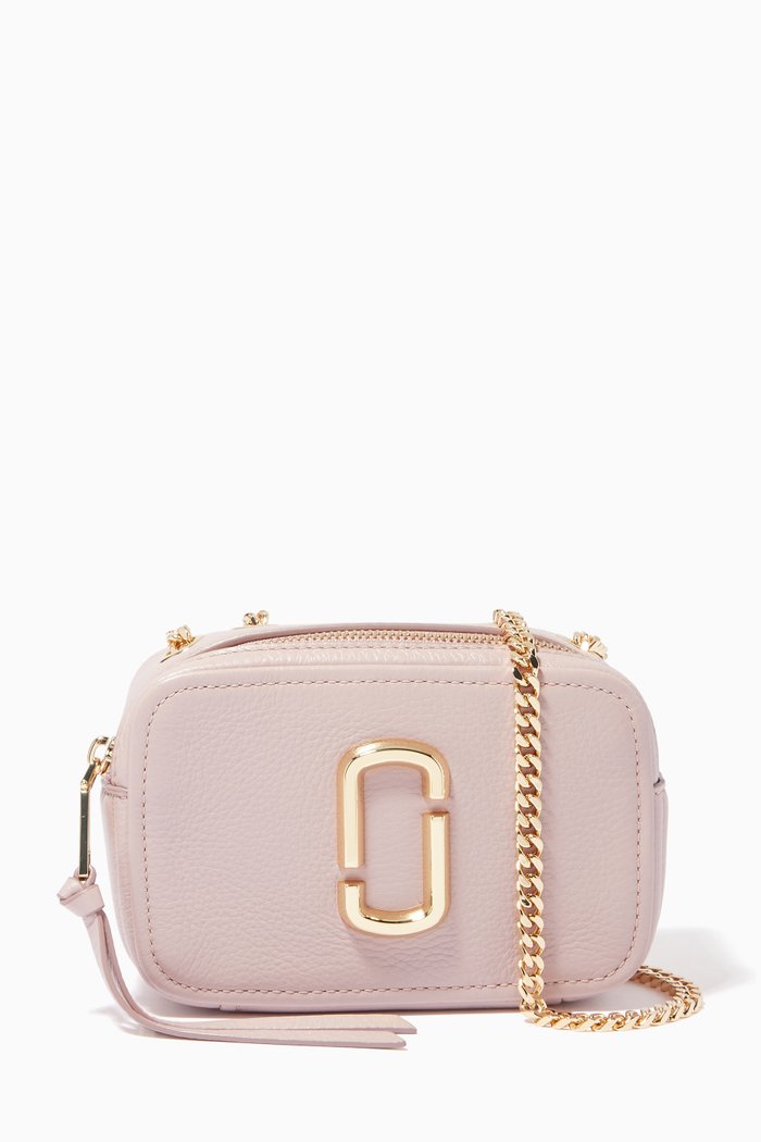 

The Glam Shot Crossbody Bag in Leather, Pink