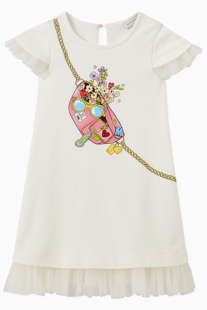

Trompe l'oeil Jersey Dress, White