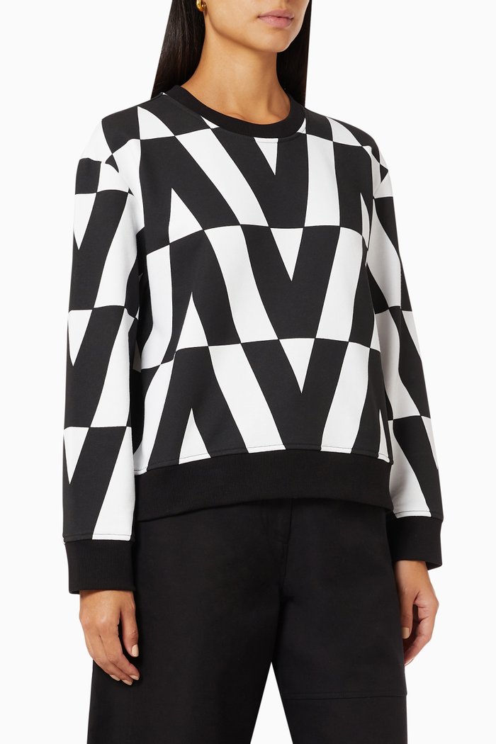

Sweatshirt in Valentino Optical Cotton Fleece, White