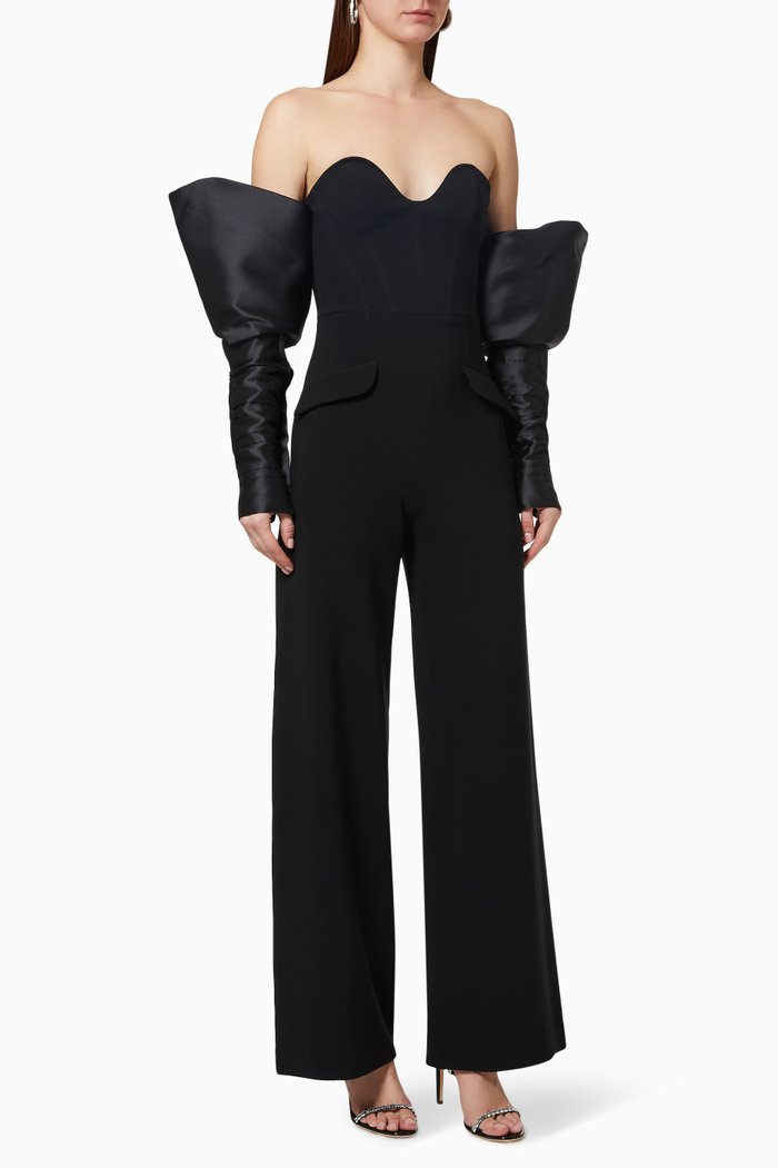 

Cute Intentions Jumpsuit in Crepe, Black