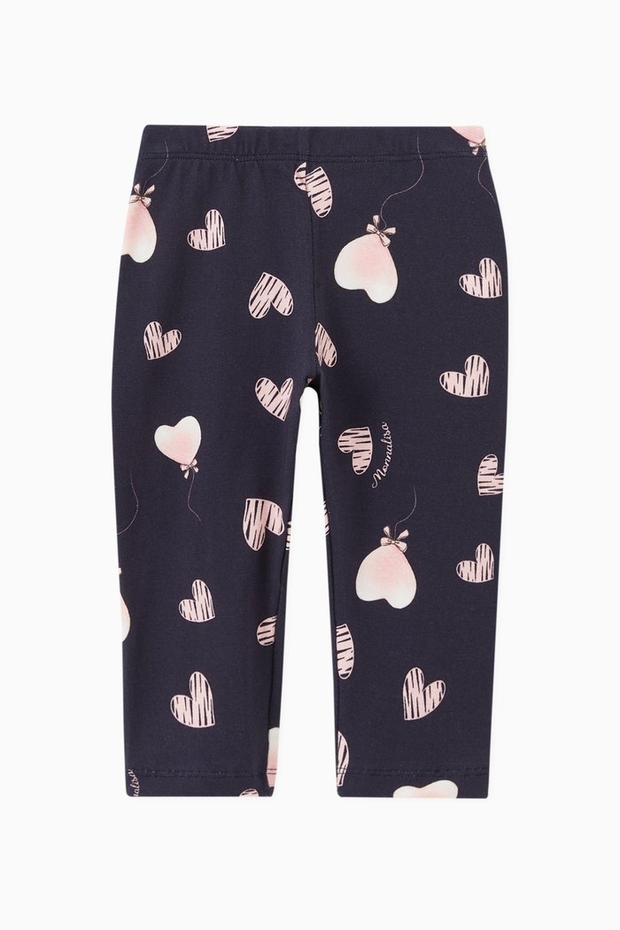 

Heart Jersey Leggings in Cotton, Blue