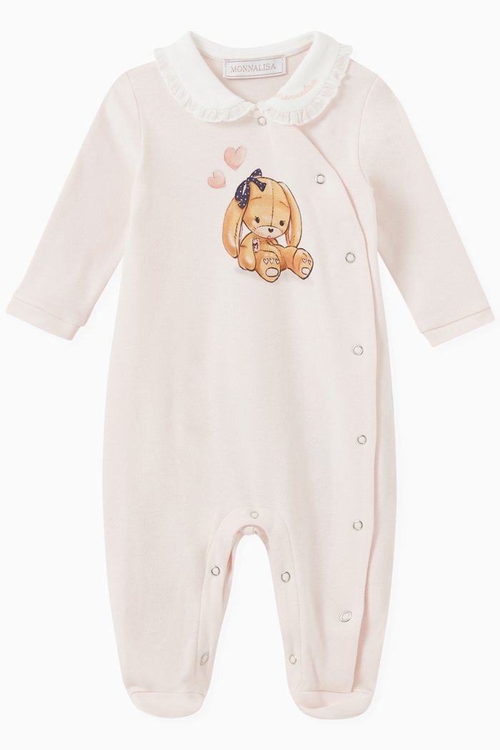 

Teddy Print Pyjamas in Interlock Cotton, Pink