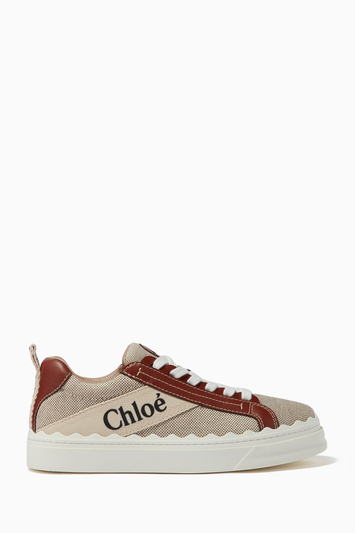 

Lauren Sneakers in Logo Canvas & Leather, Brown