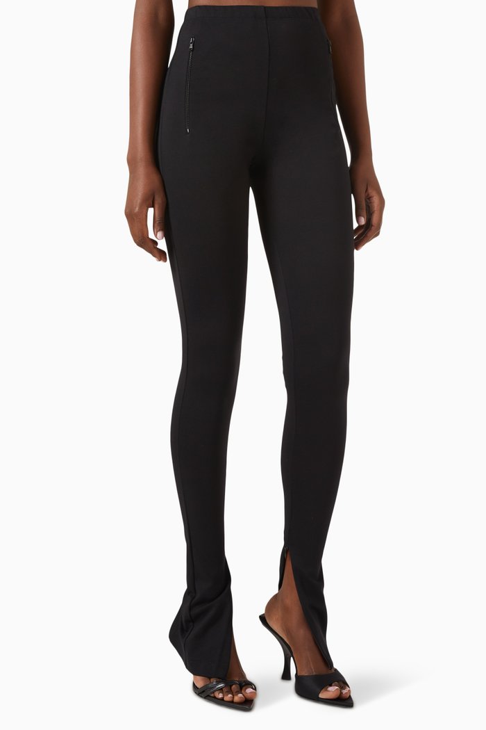 

Side Zip Leggings in Viscose-jersey, Black