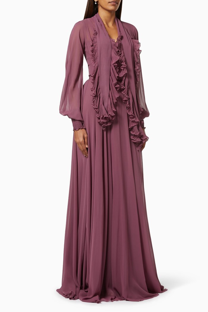 

Ruffle Dress in Chiffon, Purple