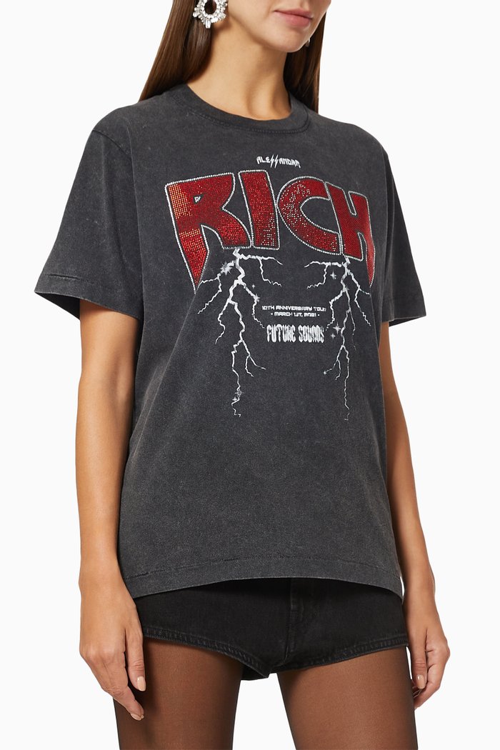 

Anniversary Crystal T-shirt in Cotton Jersey, Grey