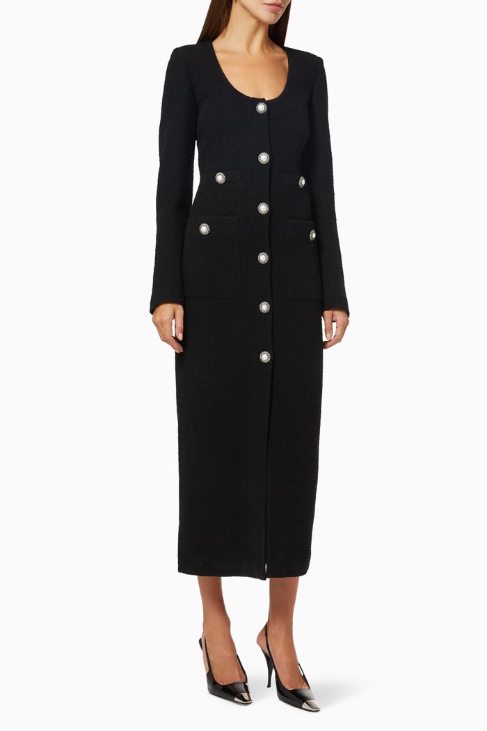 

Midi Dress in Tweed Bouclé, Black