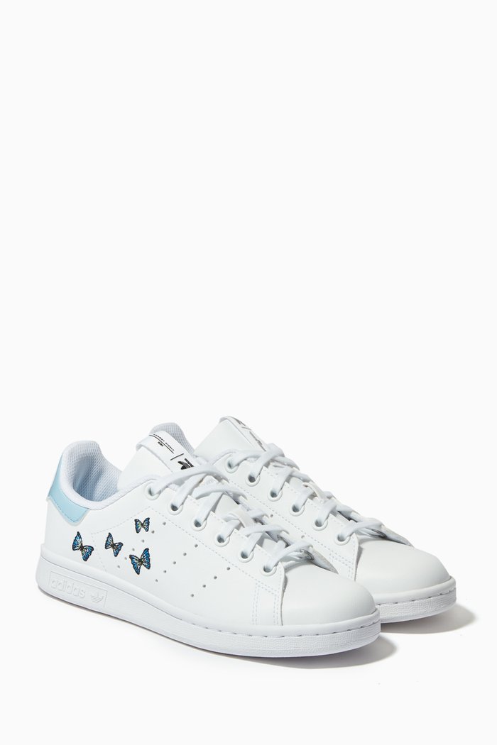 

Butterfly Stan Smith Sneakers in Primegreen Leather, White